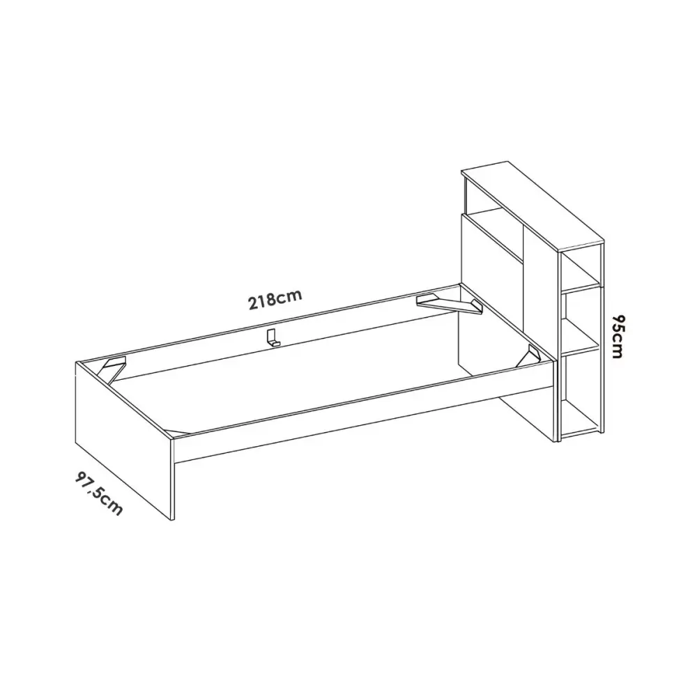 Cabecero con aro para cama Ten blanco/natural 95x97x21,8 cm