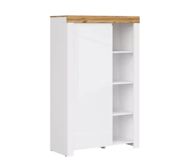 Módulo de Almacenamiento Librero 1 puerta Hella Blanco y Madera