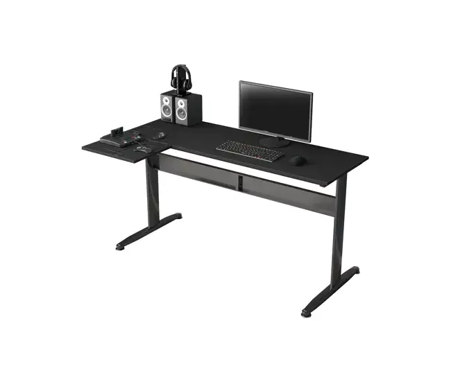 Escritorio Dmarian, Escritorio de esquina, Escritorio de oficina multiusos, Escritorio fijo ahorrador de espacio, 80x140h7...