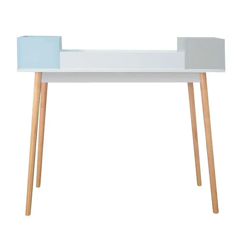 Escritorio White-sky Thinia Home con 3 organizadores blanco/azul/gris 90x100x50 cm