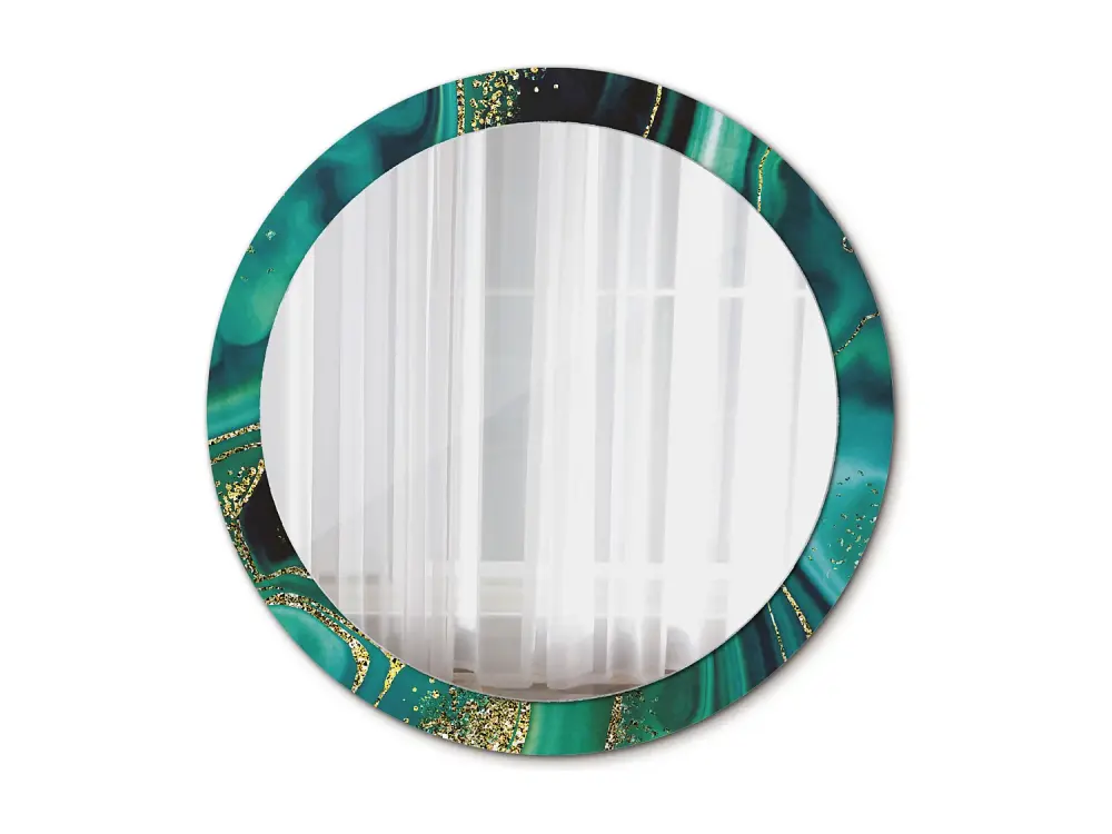 Espejo decorativo redondo - Emerald Marble - 90 cm