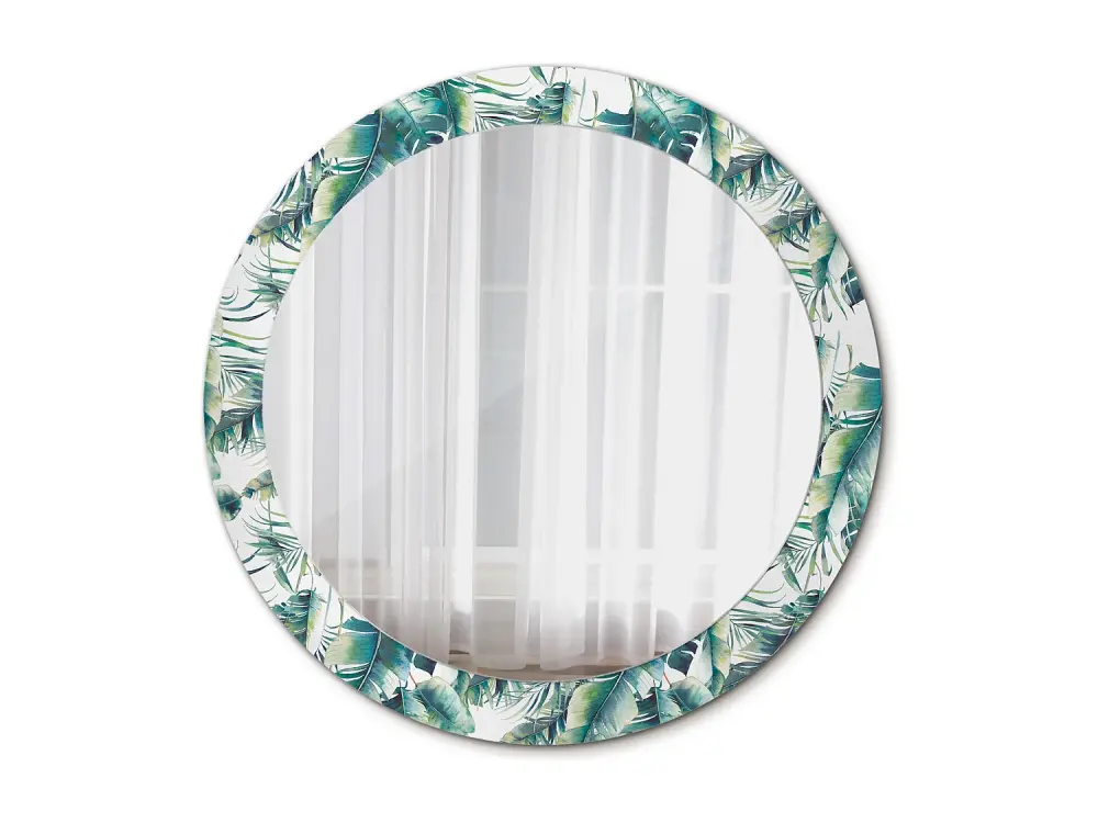 Espejo decorativo redondo - Hojas - 80 cm