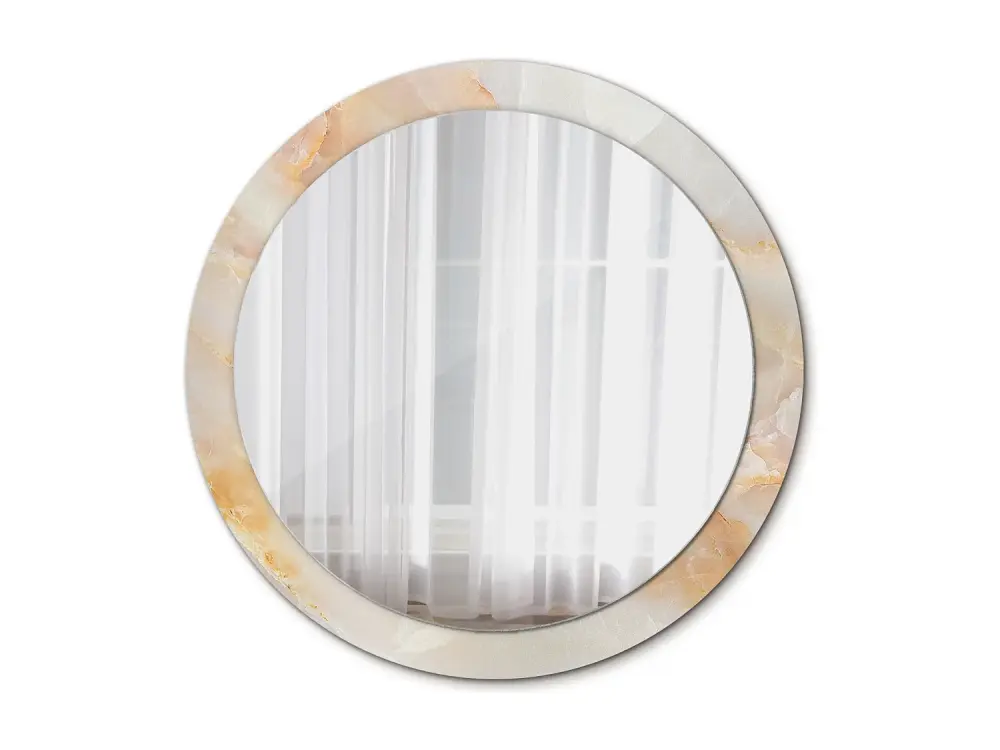 Espejo decorativo redondo - Mármol Onyx - 90 cm