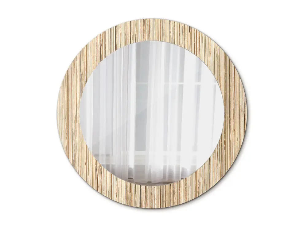 Espejo decorativo redondo - Paja de bambú - 60 cm