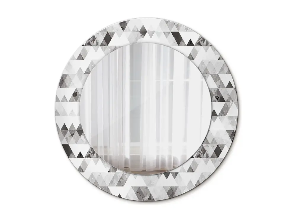 Espejo decorativo redondo - Triángulos - 50 cm