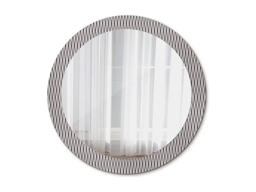 Espejo redondo decorativo - Motivo de lunares geométricos - 80 cm