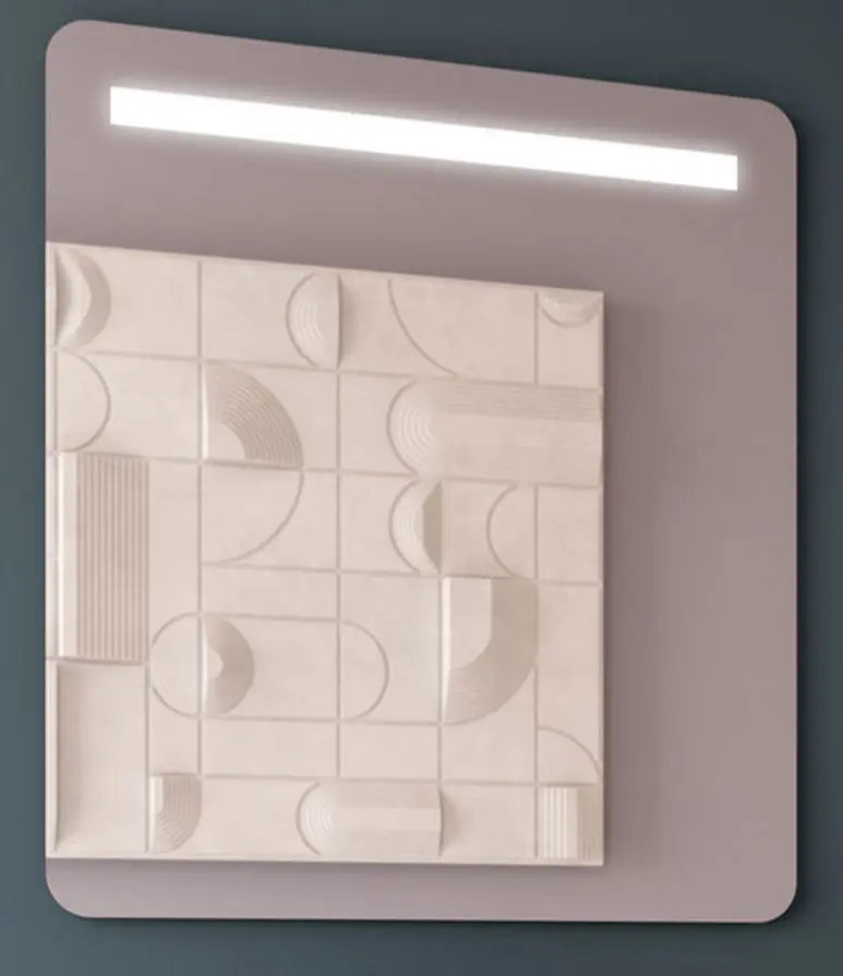 Canasta de Baño Espejo rectangular de baño decorativo con luz LED | 120cm x 80cm
