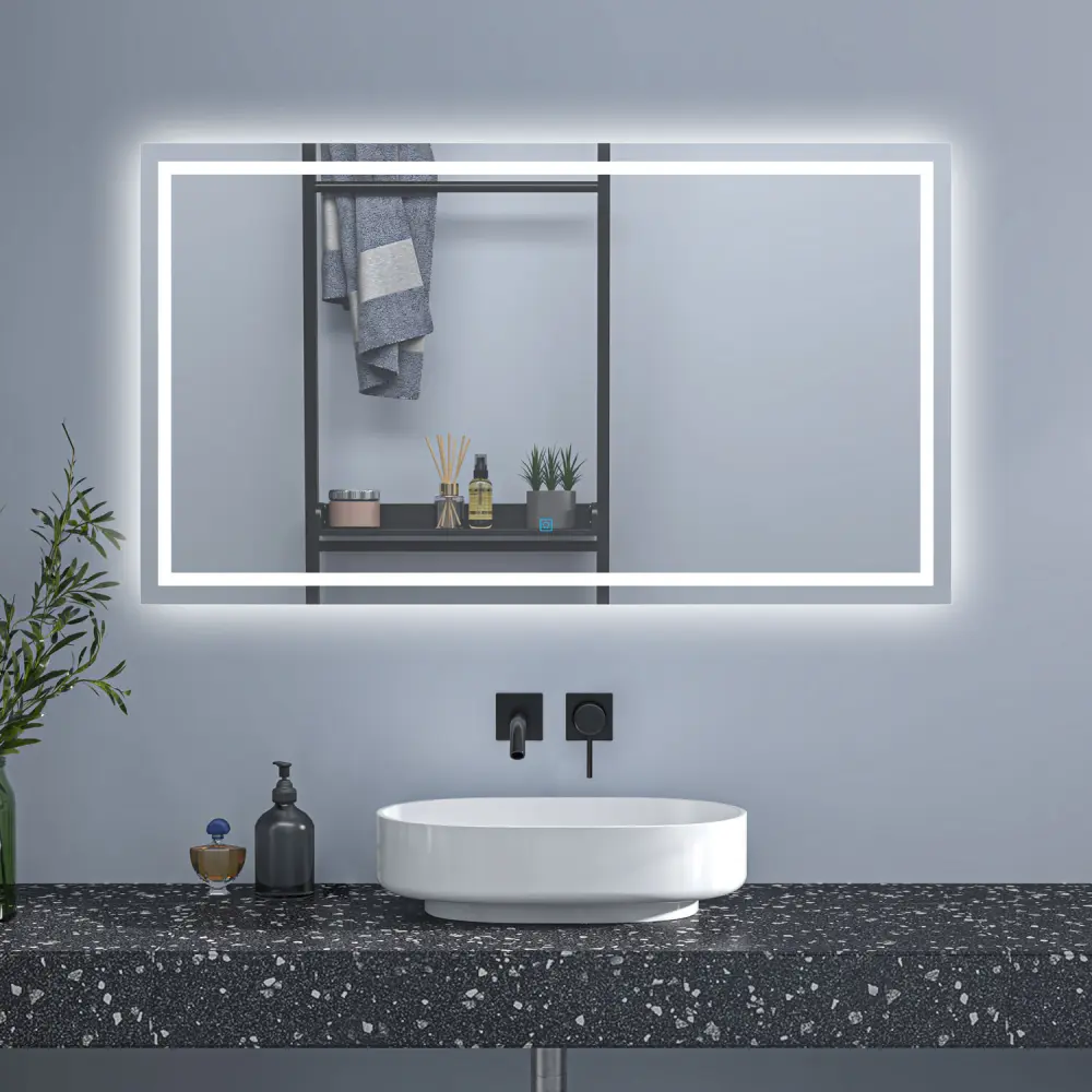 Espejo de baño led sin cobre 140×80cm＋antivaho＋interruptor táctil