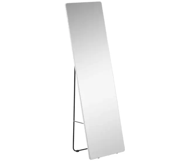 HOMCOM Espejo de Pie Espejo de Cuerpo Entero 45x37x158,5 cm Espejo de Pared con Marco de Aleación de Aluminio para Salón...