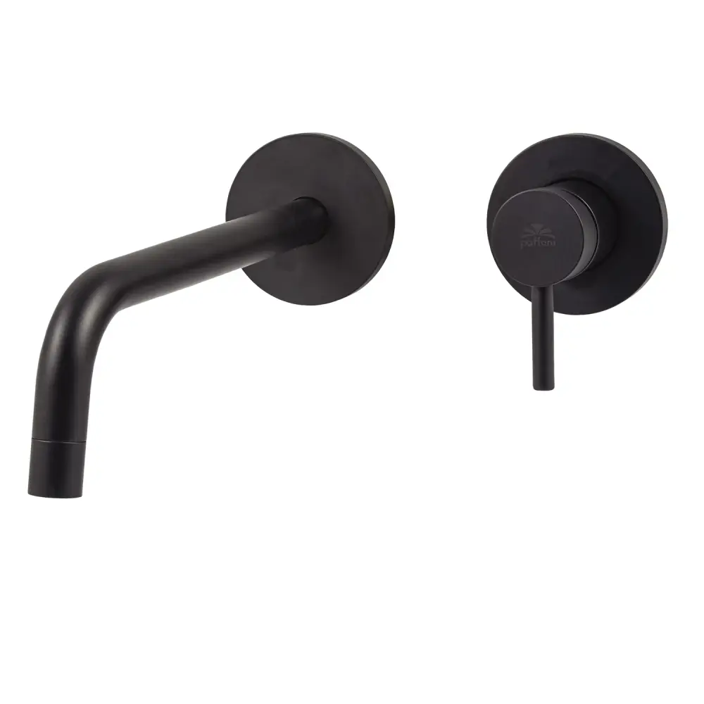 Miscelatore lavabo incasso Paffoni Light con bocca muro 245 mm Nero Opaco