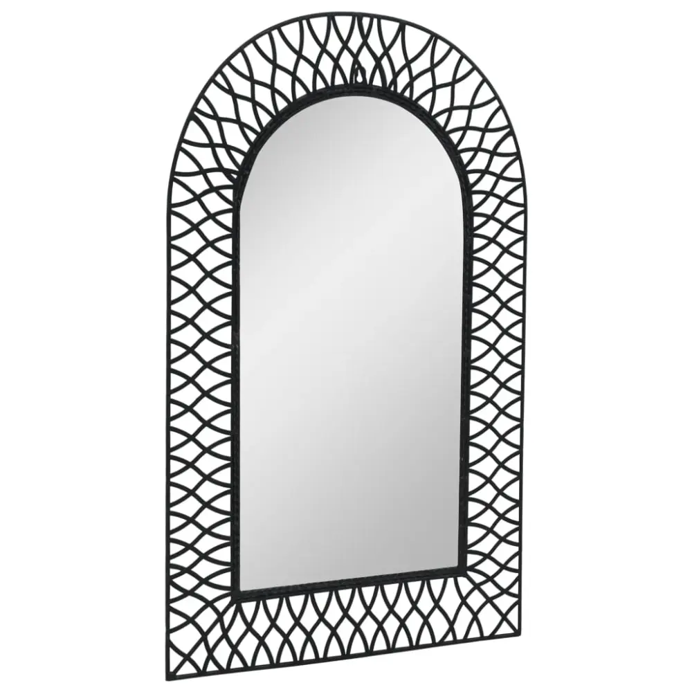 vidaXL espejo de pared de jardín arqueado 50x80 cm negro