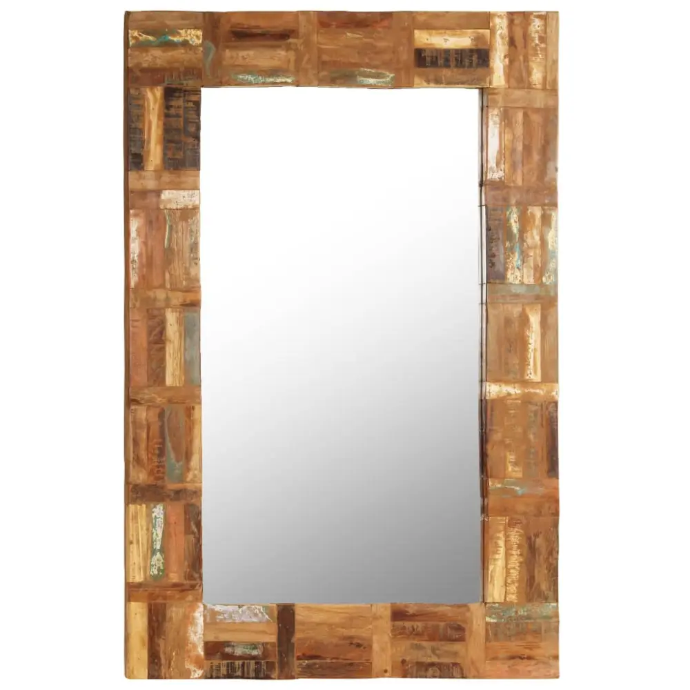vidaXL espejo de pared de madera maciza reciclada 60x90 cm