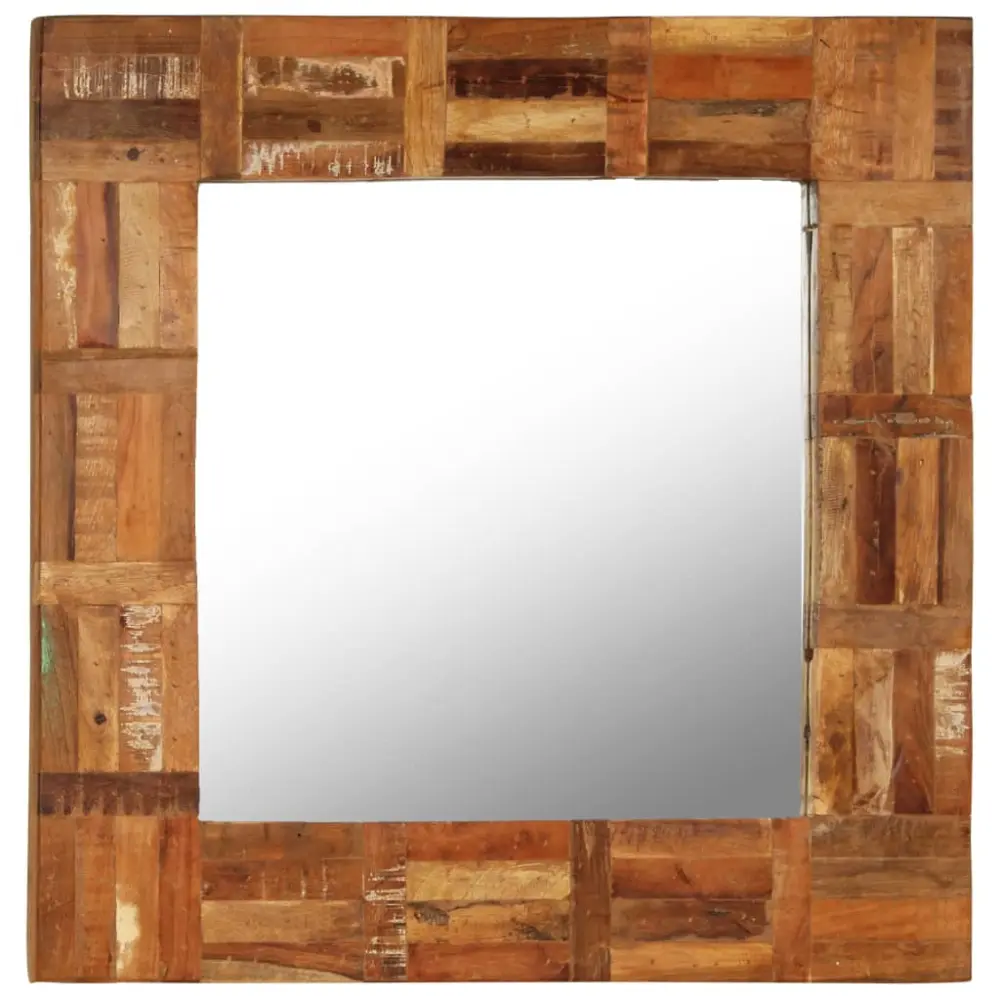 vidaXL espejo de pared de madera maciza reciclada 60x60 cm