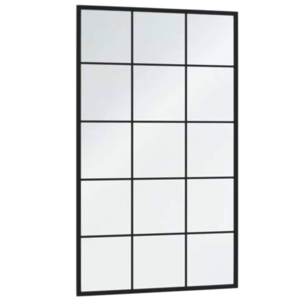 vidaXL espejo de pared metálico negro 100x60 cm