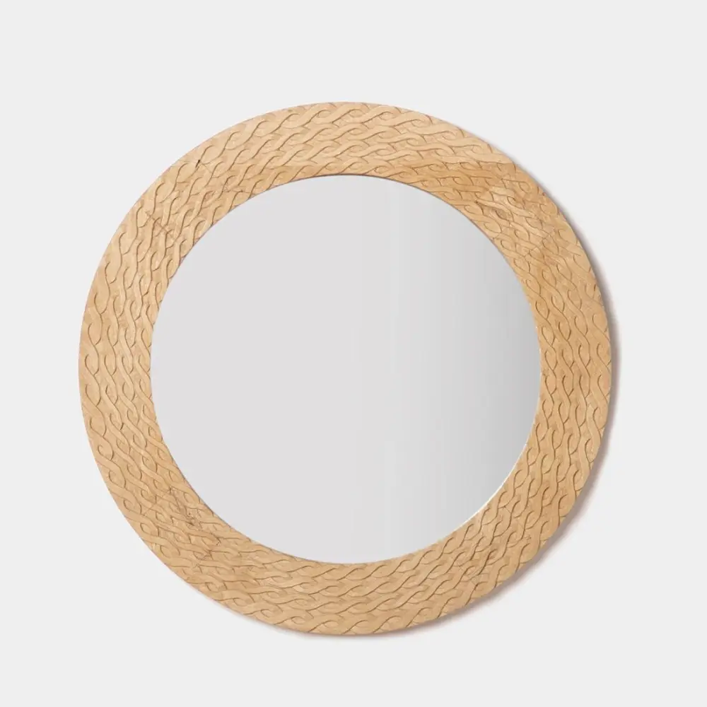 Espejo redondo de pared ø65 en madera de mango michele con Aumento 10X