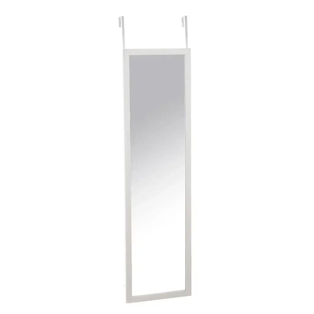 Diseño Minimalista Espejo Colgante de Puerta Rectangular 120×30 cm Blanco