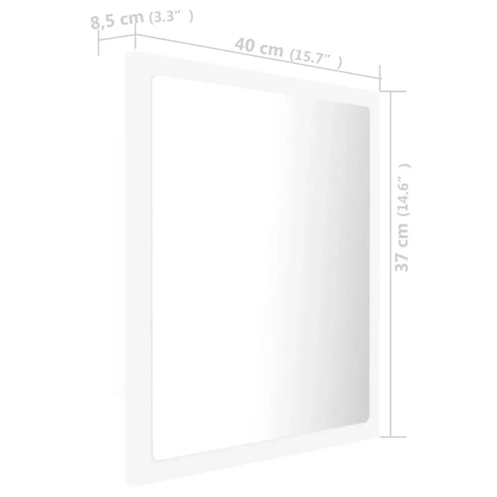 Espejo de baño con luces LED blanco 37x40x8,5 cm para Maquillaje o Afeitado