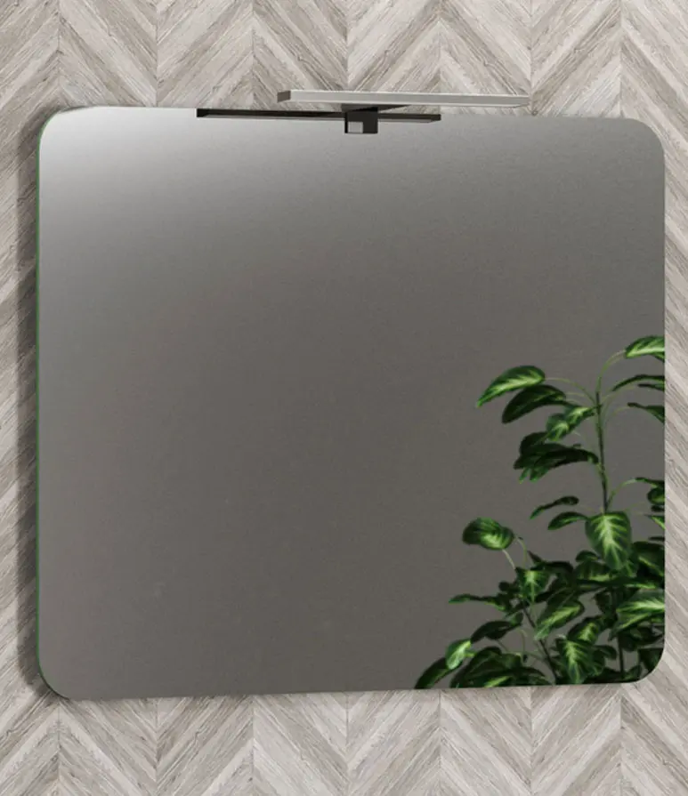 Espejo de baño decorativo rectangular | 120cm x 65cm con Protección contra Empañamiento