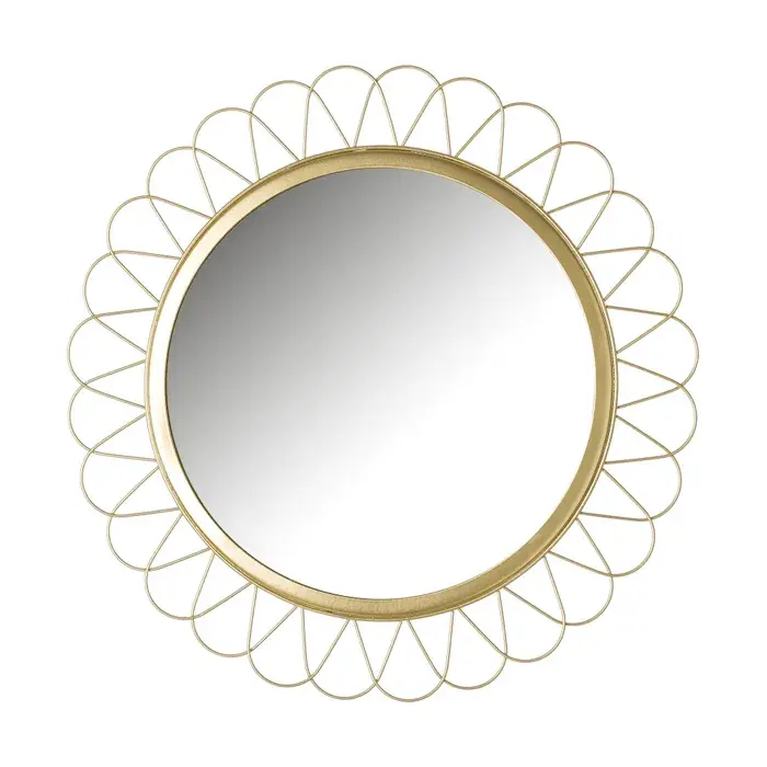 Espejo metal oro 40 x 40 x 0,90 cm