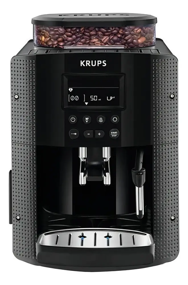 Molino de Café Cafetera Máquina De Espresso Automática, Krups Con Espumador, Capacidad De 1.7l, Molino Integrado, 3 Rec...