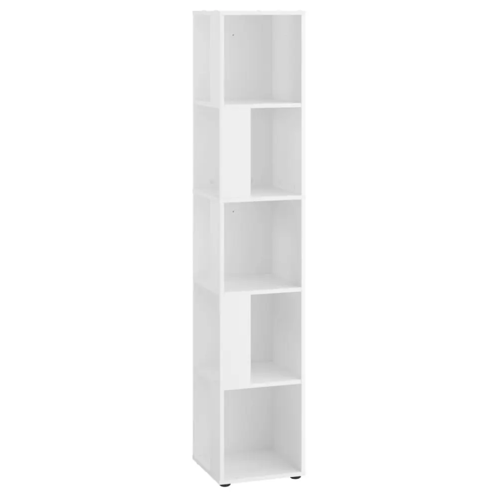 Figurilla de Resina Decorativa Fmd estanterí de esquina con 10 compartimentos laterales blanco
