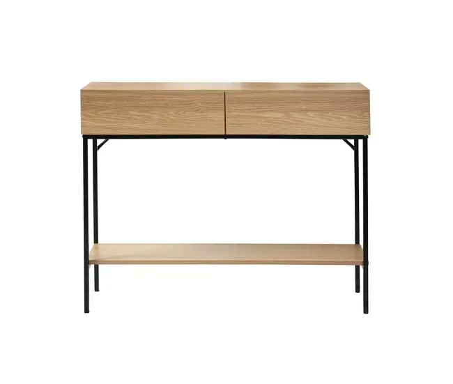 Almacenamiento Premium Consola 2 Cajones 1 Estante Decoración de Madera - L100 cm