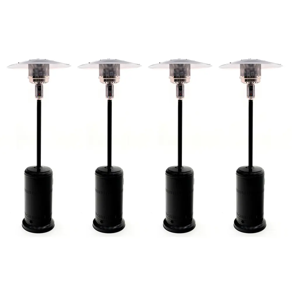 Pack 4 unidades estufa de gas exterior 25m2 kekai carbón 81x81x221 cm regula en Madera y Negro