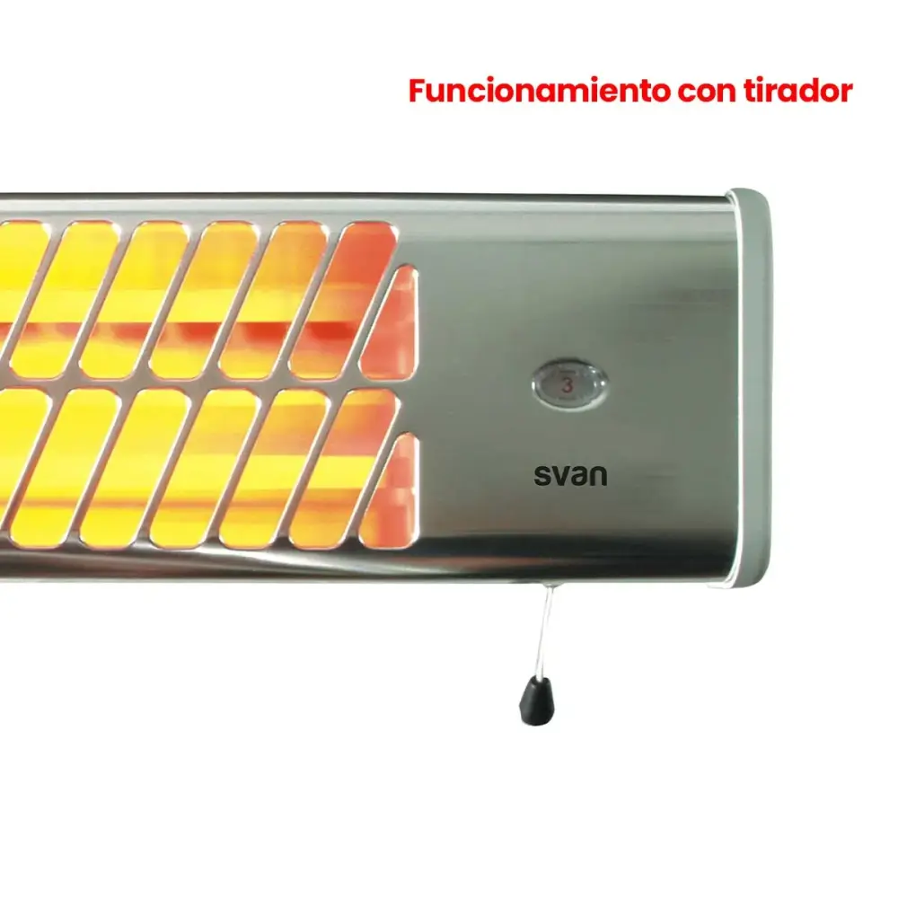 Estufa halógena Svan SCEH1500HM 1500W 3 niveles plata
