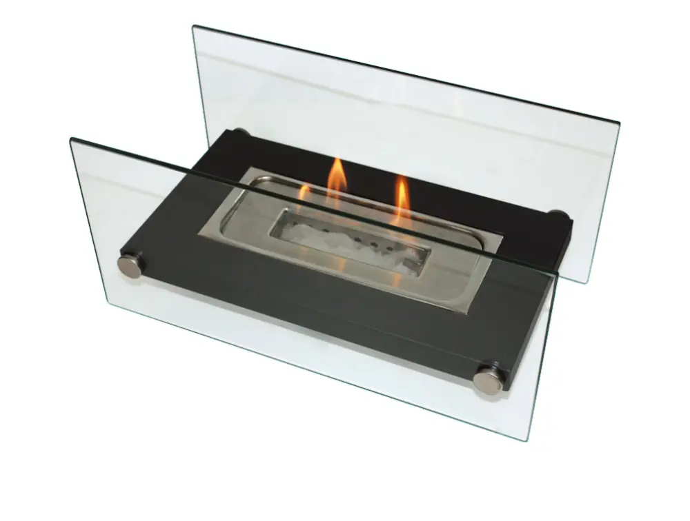 Estufa Catalítica Chimenea de etanol de sobremesa de 1000W en metálico y cristal templado