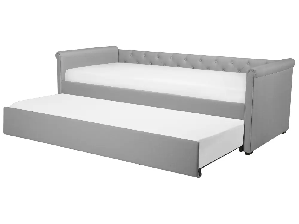 Cama nido tela libourne 90 x 200 cm gris preciso Compatible con Colchón de 30 cm
