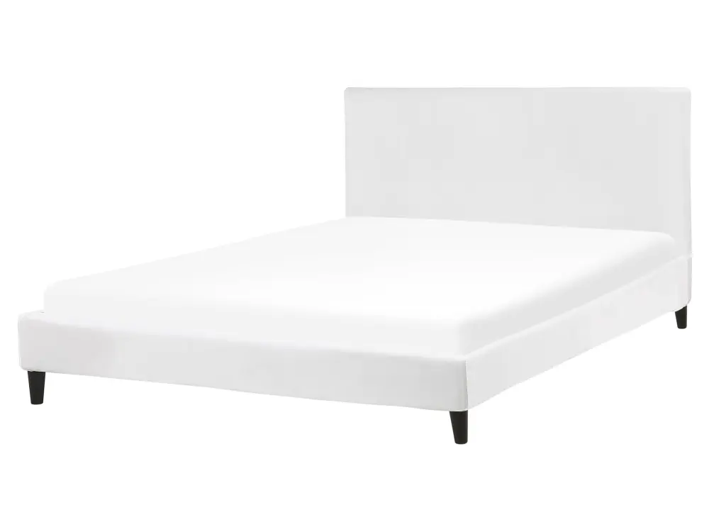 Cama terciopelo fitou 160 x 200 cm blanco Compatible con Colchón de 30 cm