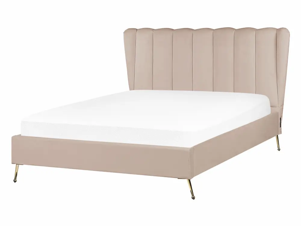 Cama terciopelo miribel 140 x 200 cm gris pardo Compatible con Colchón de 30 cm