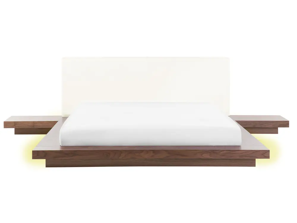 Orgánico Certificado Cama LED zen 160 x 200 cm fresno marrón