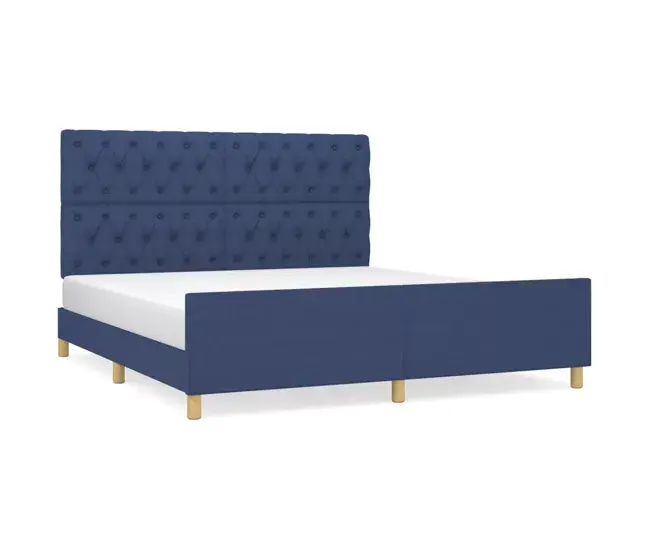 Orgánico Certificado Estructura de cama con cabecero de tela negro 160x200 cm Diseño de botones