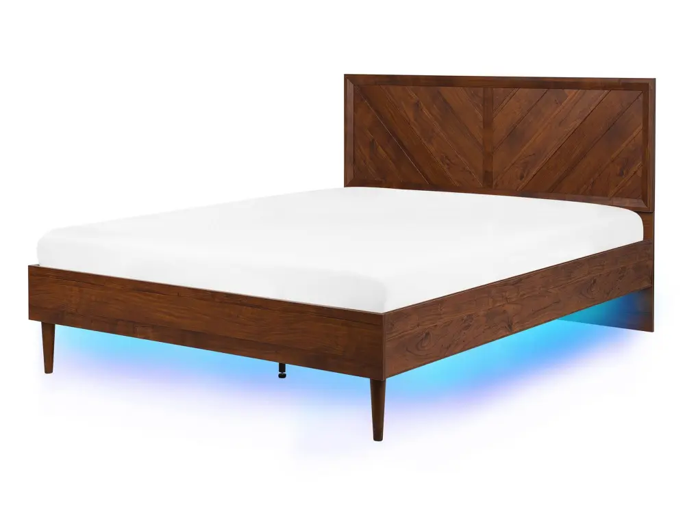 Premium de Lujo Cama LED mialet 140 x 200 cm marrón negro