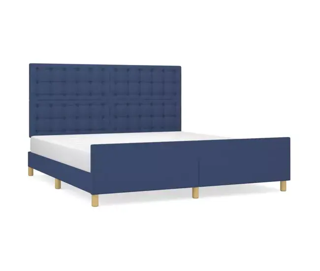 Protector de almohada Estructura de cama con cabecero de tela negro 160x200 cm Botones