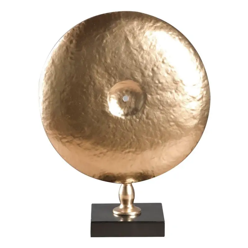 FIGURA DECORATIVA METÁLICO EN PEANA ORO L