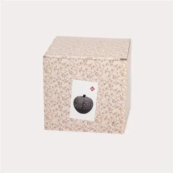 Manzana decorativa Inka blanco/negro 12,5 cm Estilo Boho Chic