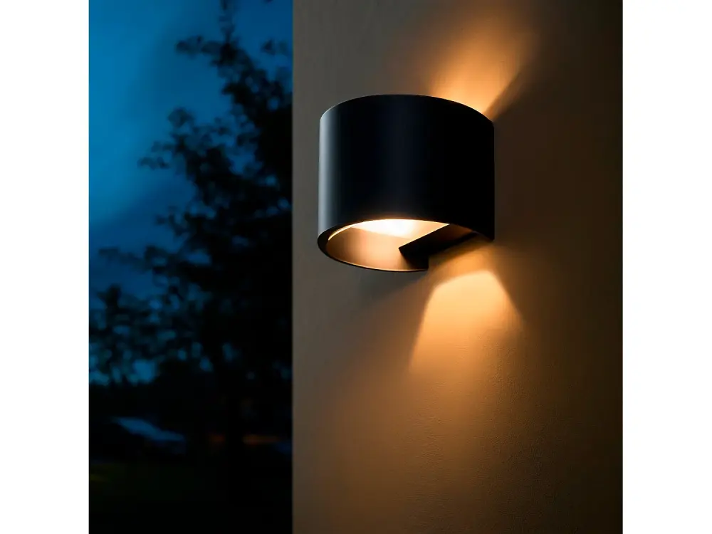 Aplique de Pared Exterior LED 6W Aluminio Superficie Pared Arhus Negro