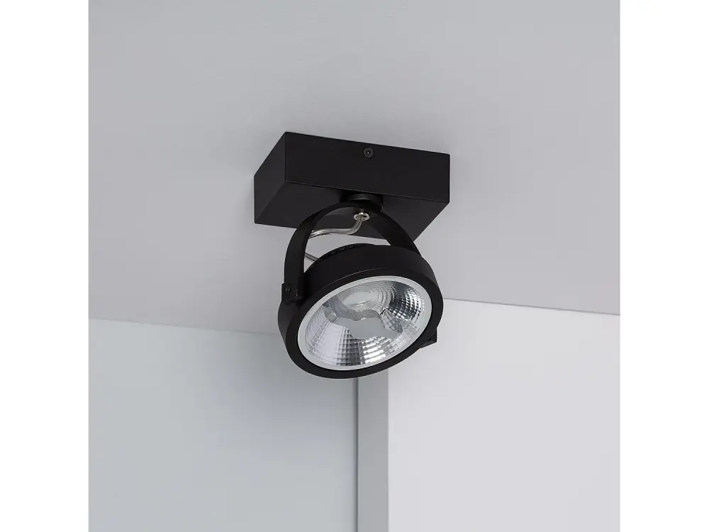 Foco LED 15W CREE de Superficie Direccionable AR111 Regulable Negro Blanco Neutro 4000K