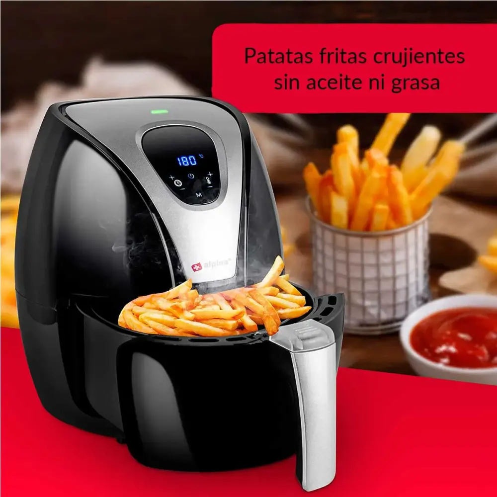 Freidora de aire Alpina 2,4L 1500W negro/inox