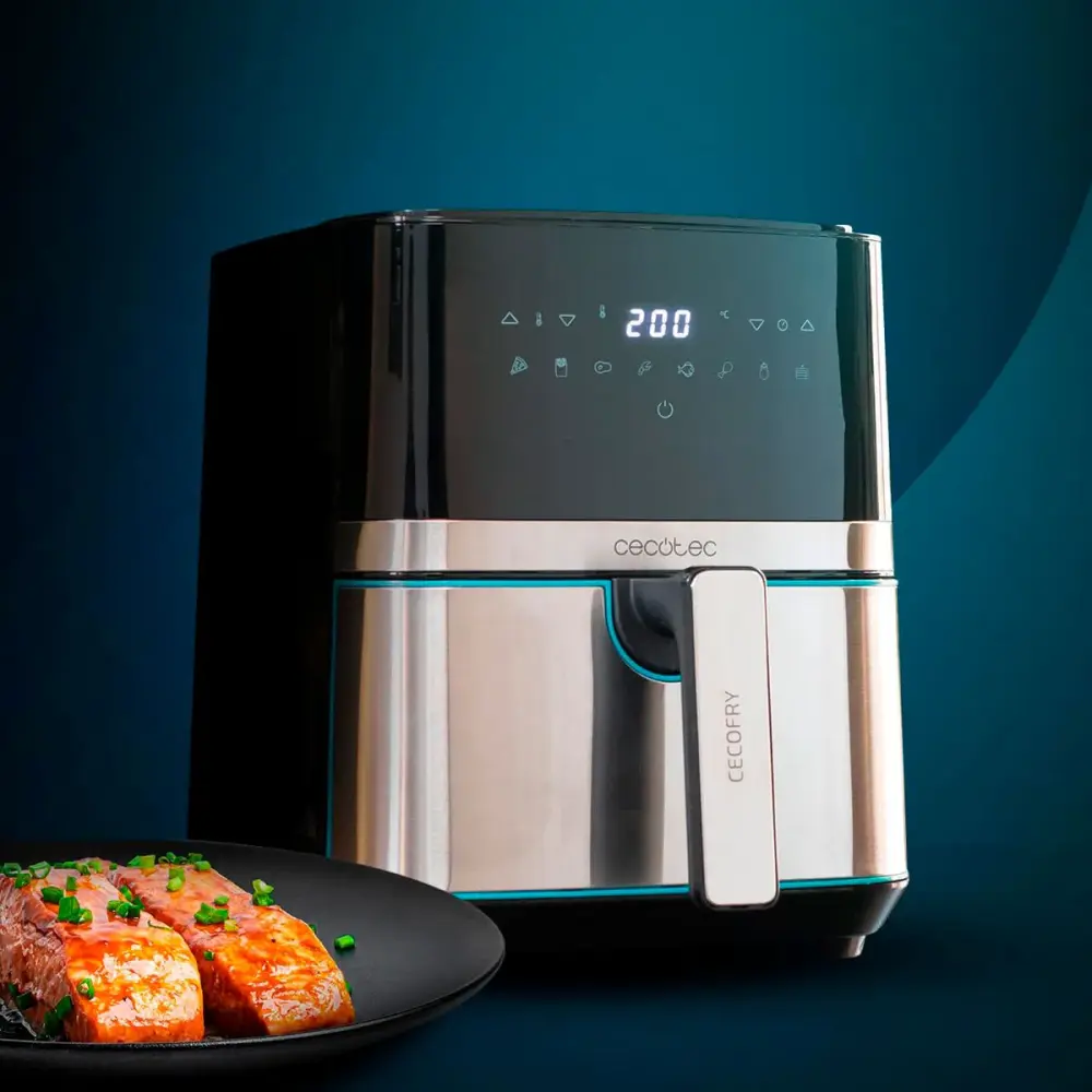 Freidora de aire Cecotec Cecofry Full Inox 5500 Connected Pack 1700W 5,5L WiFi inox