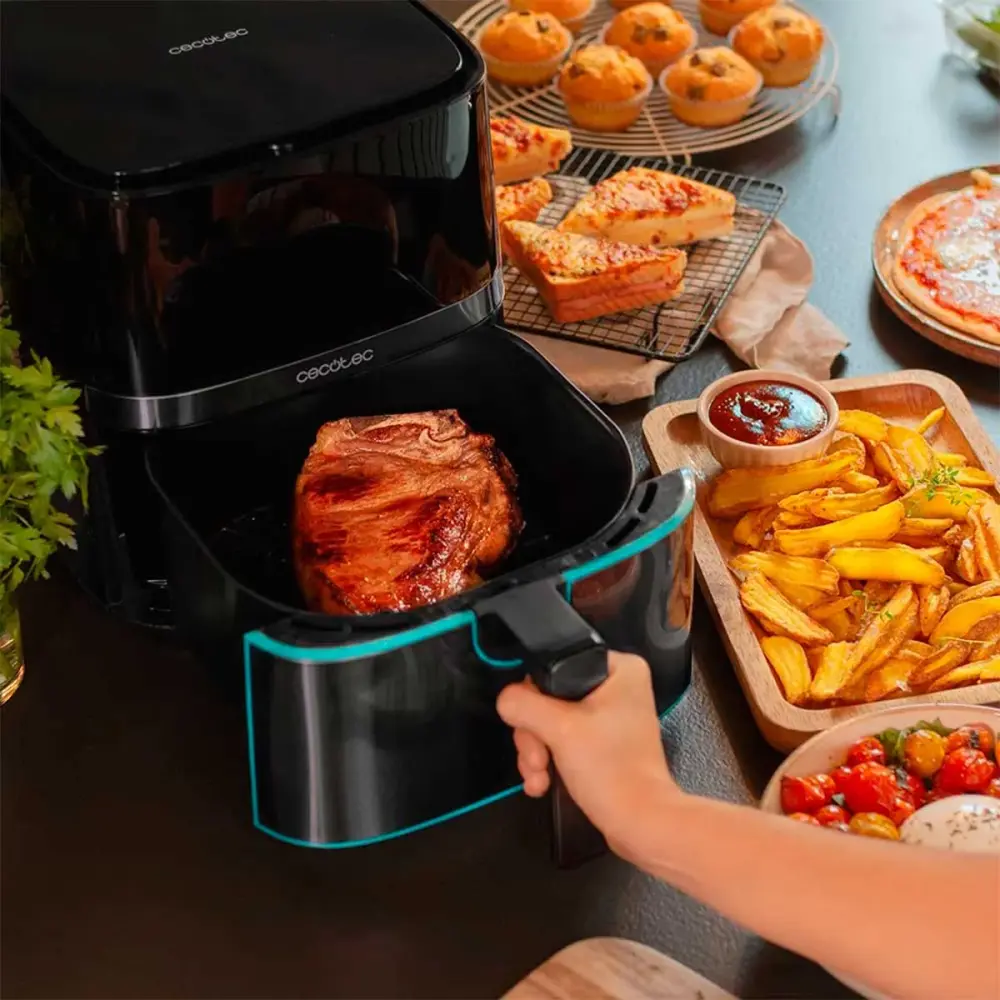 Freidora de aire Cecotec Cecofry Full lnoxBlack 5500 Pro 1700W 5,5L 8 modos de cocinado negro/inox