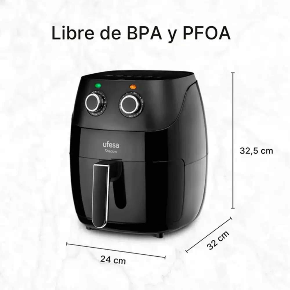 Freidora de aire Shadow Ufesa 1500W 5L negro