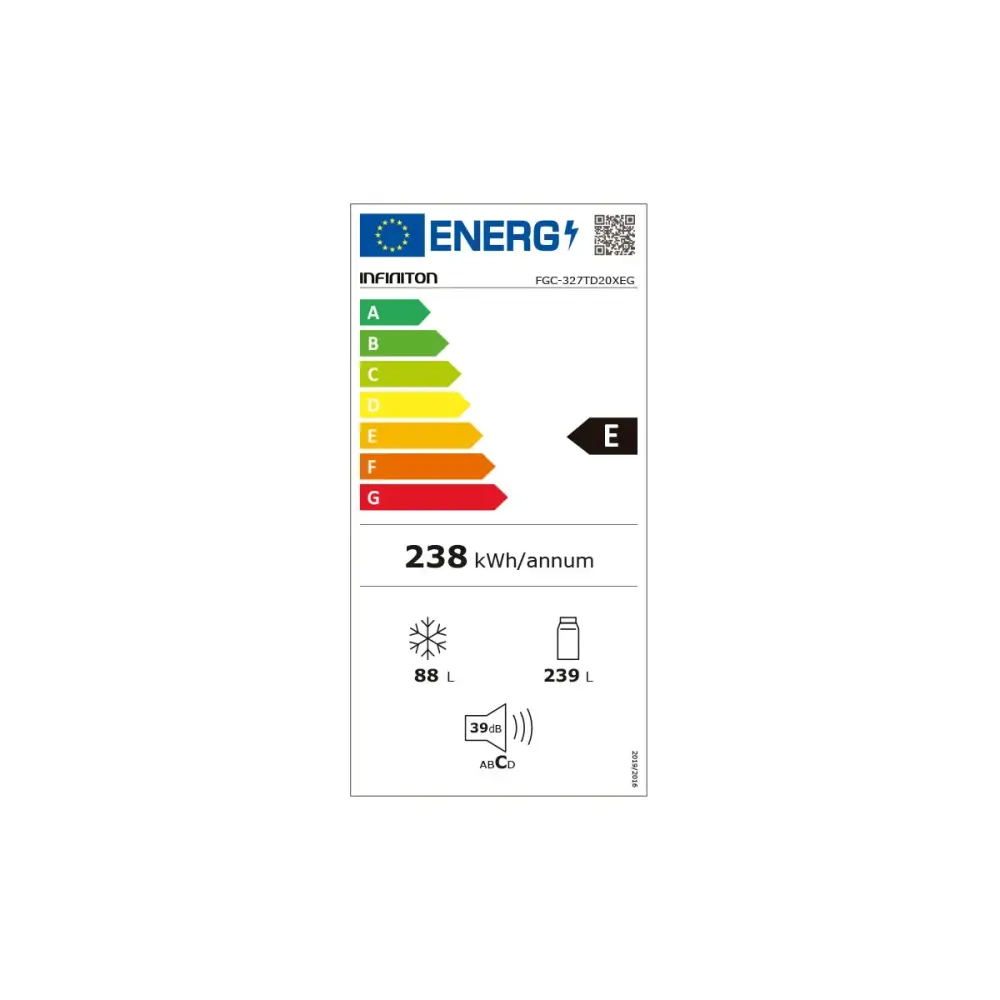 Frigorífico combi Infiniton FGC-327TD20XEG Total No Frost 327L E inox 201 cm