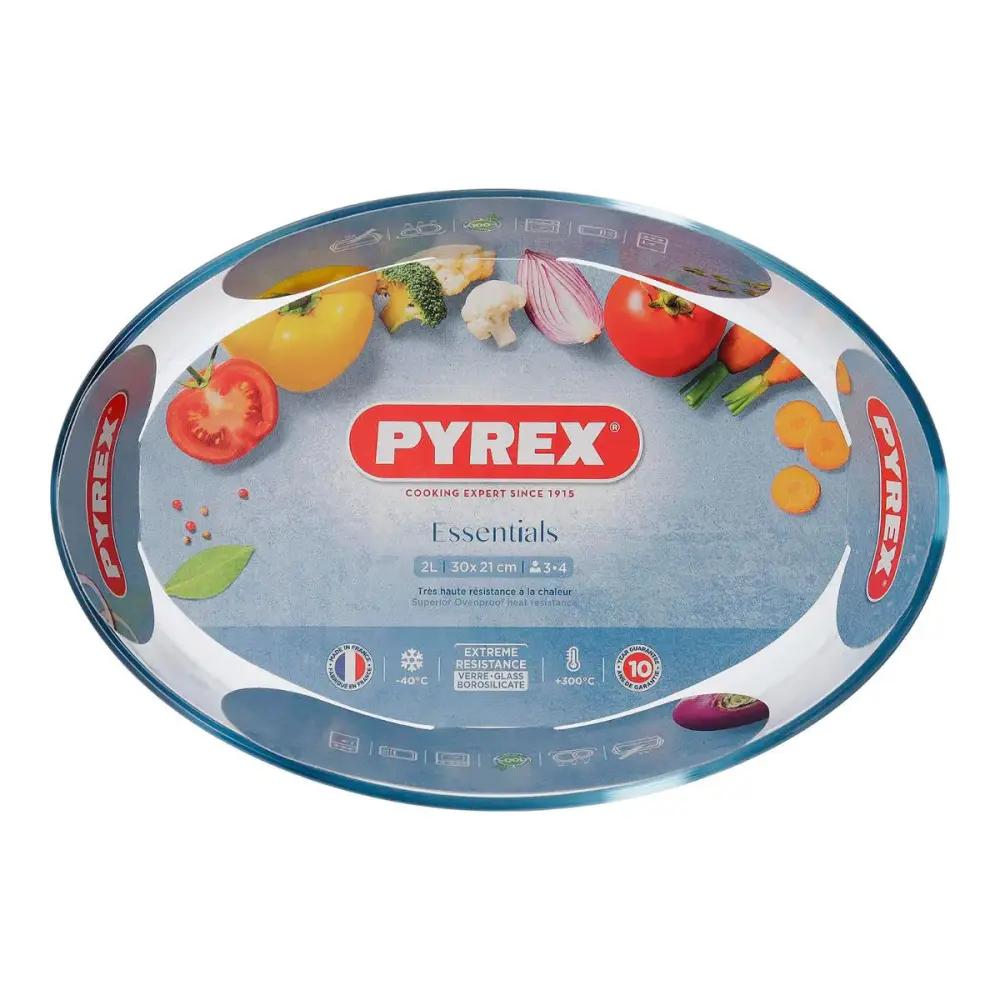 Decorativo de Lujo Fuente Essentials Pyrex forma oval transparente