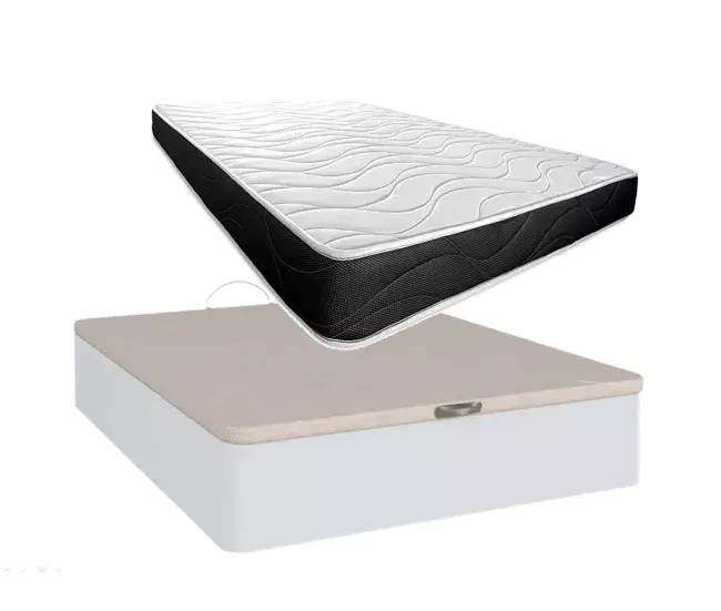 Hipoalergénico Profesional Cama Canapé Abatible + Colchon enrollado de 135Cm