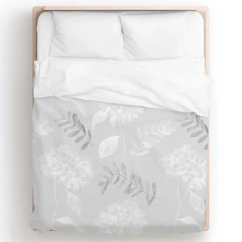 Funda nórdica Blossom Boheme para cama de 90 cm gris/blanco 155x220 cm con Cierre Total