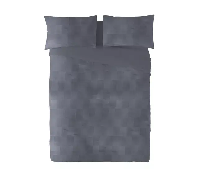 Funda Nórdica Naturals ELBA Gris negro Cama de 135 (220 x 220 cm) con Diseño Doble Cara