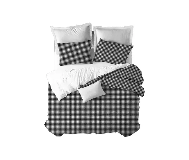 Funda nórdica Vichy Vichy - Negro - Cama150 (240X270) Suave al Tacto
